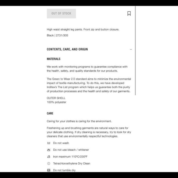 Zara black velvet high waisted straight leg pants size M NWT - Picture 11 of 12